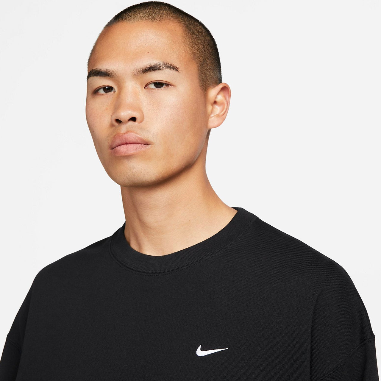 Nike Solo Swoosh French Terry Crew 'Black' DX0812-010