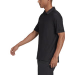 Men's adidas Solid Color Logo Embroidered Short Sleeve Black Polo Shirt GS4865