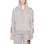 Gucci Stripe Webbing Zipper autumn Hoodies 'Gray' 497250X9I971295