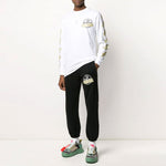 Off-White Black Gold Rubber Strap Stripe Sports Pants Black OMCH022R20E300021048