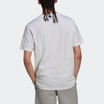 Men's adidas originals Pattern Camouflage Logo Stripe Short Sleeve White T-Shirt HF4892