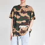 Off-White Alphabet Embroidered Short Sleeve Unisex Camouflage OMAA038E181850219901
