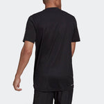 adidas Logo Printing Solid Color Stripe Casual Short Sleeve Black HD4323