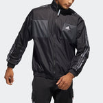 adidas limited Reversible Fleece Lined Colorblock Stand Collar logo Jacket Black HC0268