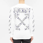 Men's Off-White FW21 Rubber Strap Long Sleeves Slim Fit White T-Shirt OMAB001S201850030188