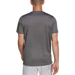 Men's adidas Fitness Training Breathable Logo Stripe Sports Short Sleeve Gray T-Shirt HB7430
