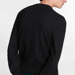 Men's LOUIS VUITTON FW21 Solid Color Casual Round Neck Long Sleeves Knit Black 1A7XCG