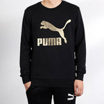 PUMA Bronzing Printing Round Neck Pullover Black 595892-51