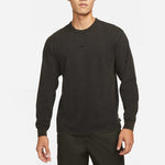 Men's Nike Solid Color Small Logo Round Neck Long Sleeves Black T-Shirt DJ1583-010