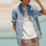 Men's Vans Denim Short Sleeve Blue Shirt VN0A5E6JLKZ