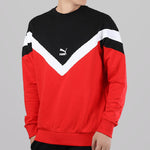 PUMA Sports Round Neck Knit Pullover Black Red 595953-11