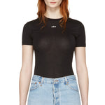 (WMNS) Off-White Floral Short Sleeve Letter Logo OWAA033S174621811088