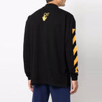 Men's Off-White Caravaggio Painting Pattern Stripe Long Sleeves Loose Fit Black OMAB032F21JER0061084