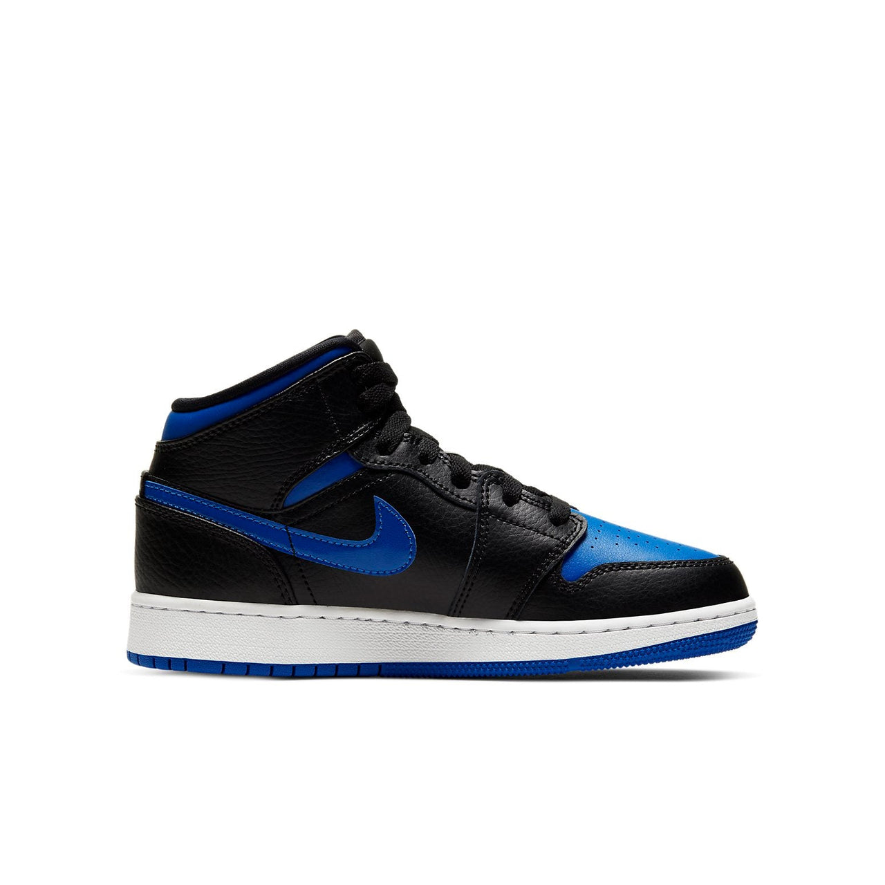 (GS) Air Jordan 1 Mid 'Black Hyper Royal' 554725-068