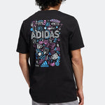 Men's adidas Alphabet Logo Printing Casual Sports Short Sleeve Black T-Shirt IB9424