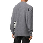 Men's Off-White FW22 Knit Long Sleeves Round Neck Wool Sweater Gray OMHE125F22KNI0010610-MEDIUM