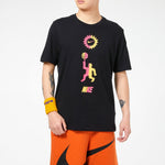 Nike Basketball Sports Contrasting Colors Printing Round Neck Short Sleeve Black DD0804-010