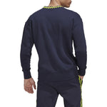 Men's adidas Solid Color Logo Athleisure Casual Sports Pullover Round Neck Blue HE6652