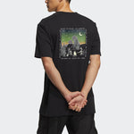 Men's adidas Camping Graphic Short Sleeve Tee Pattern Round Neck Black T-Shirt HI3037