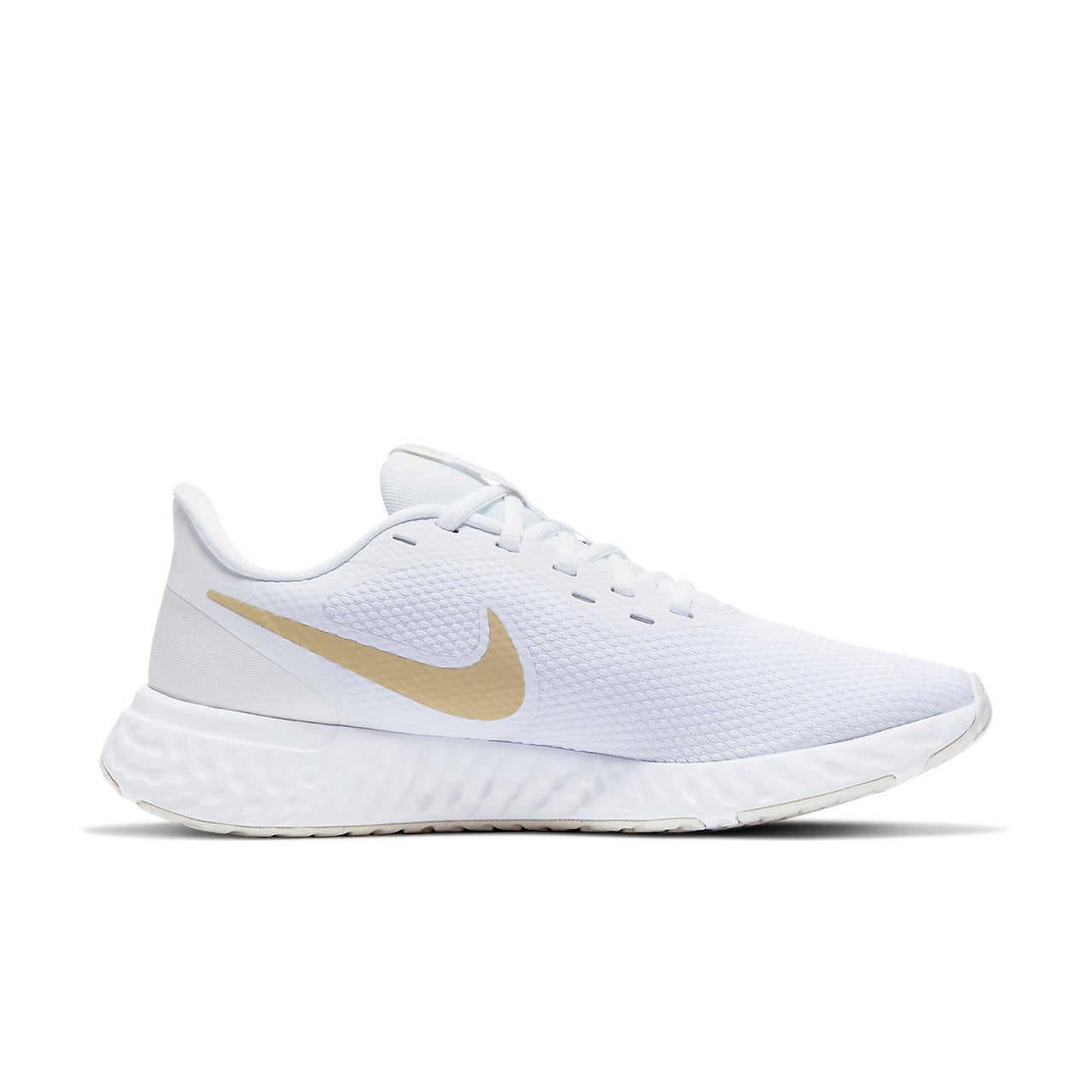 (WMNS) Nike Revolution 5 White/Gold BQ3207-108