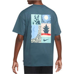 Men's Nike Loose Alphabet Logo Geometry Pattern Printing Sports Short Sleeve Gray Green T-Shirt DQ1859-058