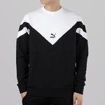 PUMA Sports Round Neck Knit Pullover Black White 595953-01