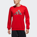 adidas CNY Graphic Logo Prints Sweatshirt Red GP1838