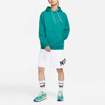 Men's Nike Logo Embroidered Solid Color Fleece Lined Casual Pullover Green DA0316-340