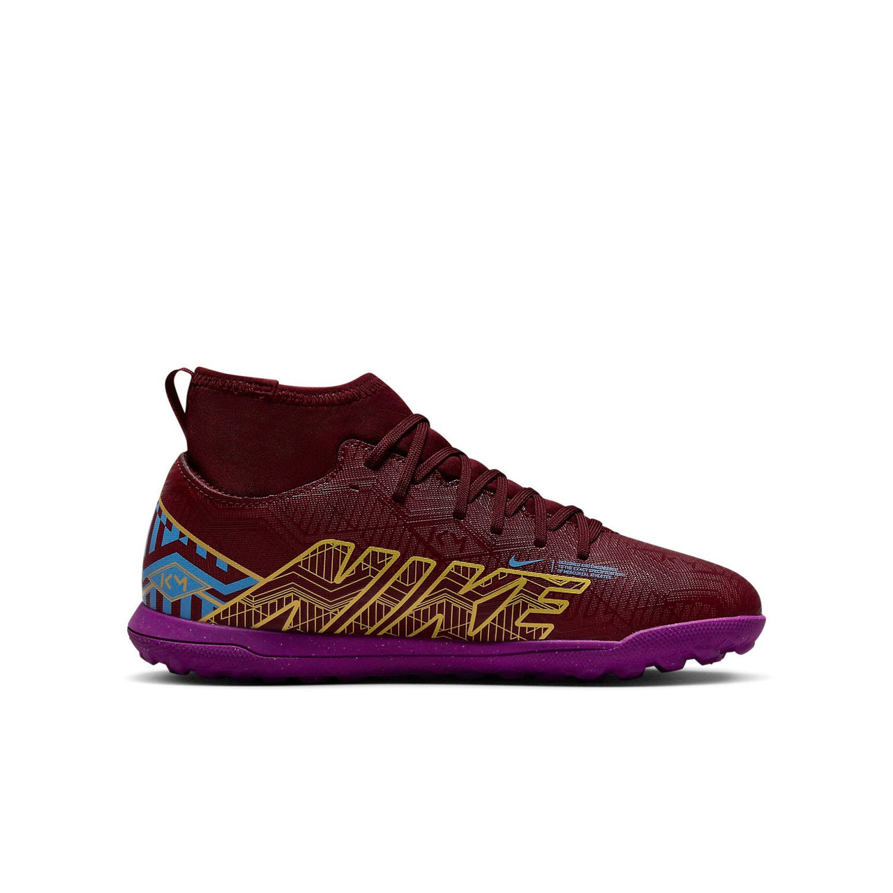(GS) Nike Mercurial Superfly 9 Club KM TF Turf K 'Red Purple' DO9795-694