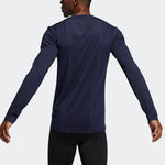 Men's adidas TF Turf Ls Primegreen Sports Gym Round Neck Long Sleeves Legendary Ink Blue T-Shirt GL9878