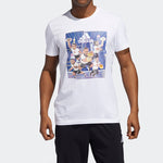 adidas Basketball Cartoon Printing Short Sleeve White GE1057