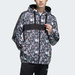 adidas neo Graffiti Printed Sports Jacket Men's Black GL8086