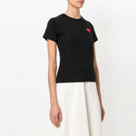(WMNS) COMME des GARCONS PLAY Basic T-Shirt Red Emblem 'Black' P1T107-1