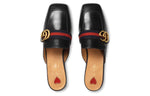 (WMNS) Gucci Leather Slipper 'Black' 423694-DKHC0-1061