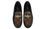 (WMNS) LOUIS VUITTON Chess Flat Loafers 'Black with Brown Monogram' 1ABPLA