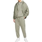 Men's Nike Solo Swoosh Elastic Waistband Solid Color Bundle Feet Fleece Sports Pants/Trousers/Joggers Autumn Green DA0330-320