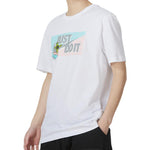 Men's Nike Square Brand Logo Cartoon Printing Round Neck Casual Short Sleeve White T-Shirt DQ1088-100