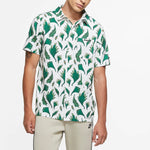 Men's Nike Nigeria Feather Printing Woven Short Sleeve White Shirt CU1417-100