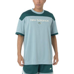 New Balance Linear Logo Honeycomb Mesh T-shirt 'Salt Marsh' AMT45072-SAM