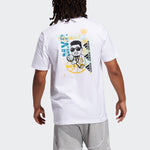 adidas Don Avt Rook Basketball Sports Printing Round Neck Short Sleeve White GP3438