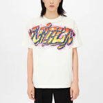 Men's LOUIS VUITTON SS22 Logo Graffiti Short Sleeve White 1A9T6P