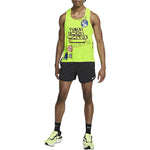 Men's Nike Dri-Fit ADV Aeroswift Logo Badge Pattern Quick Dry Breathable Sports Running Fluorescence Yellow Vest DN7461-702