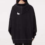 (WMNS) Nike Embroidered Logo Loose Hoodie Black DM6202-010
