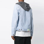 Off-White hooded Jacket Version Blue OMYE010E183860207101