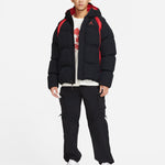 Air Jordan Geometry Pattern Color Block Hooded Padded Jacket Men's Black DX6596-010