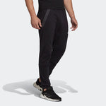Men's adidas Casual Splicing Solid Color Drawstring Logo Sports Pants/Trousers/Joggers Black HE5038
