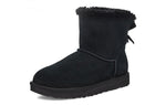 (WMNS) UGG Mini Bailey Brooch Fleece Lined Black 1119512-BLK