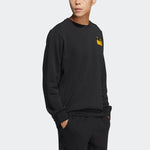 Men's adidas neo Alphabet Pattern Printing Sports Round Neck Pullover Black HD4632