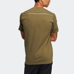 Men's adidas Th Hvcot Tee Solid Color Pocket Sports Short Sleeve Dark Olive Green T-Shirt HE9947