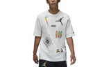 Men's Air Jordan Multi-Color Alphabet Numeric Logo Printing Casual Short Sleeve White T-Shirt DQ7363-133